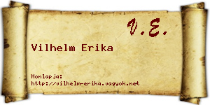 Vilhelm Erika névjegykártya
